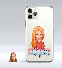 Kişiye Özel Bayan İsimli Karikatürlü iPhone 11 Pro İnce Şeffaf Silikon Telefon Kapağı-1