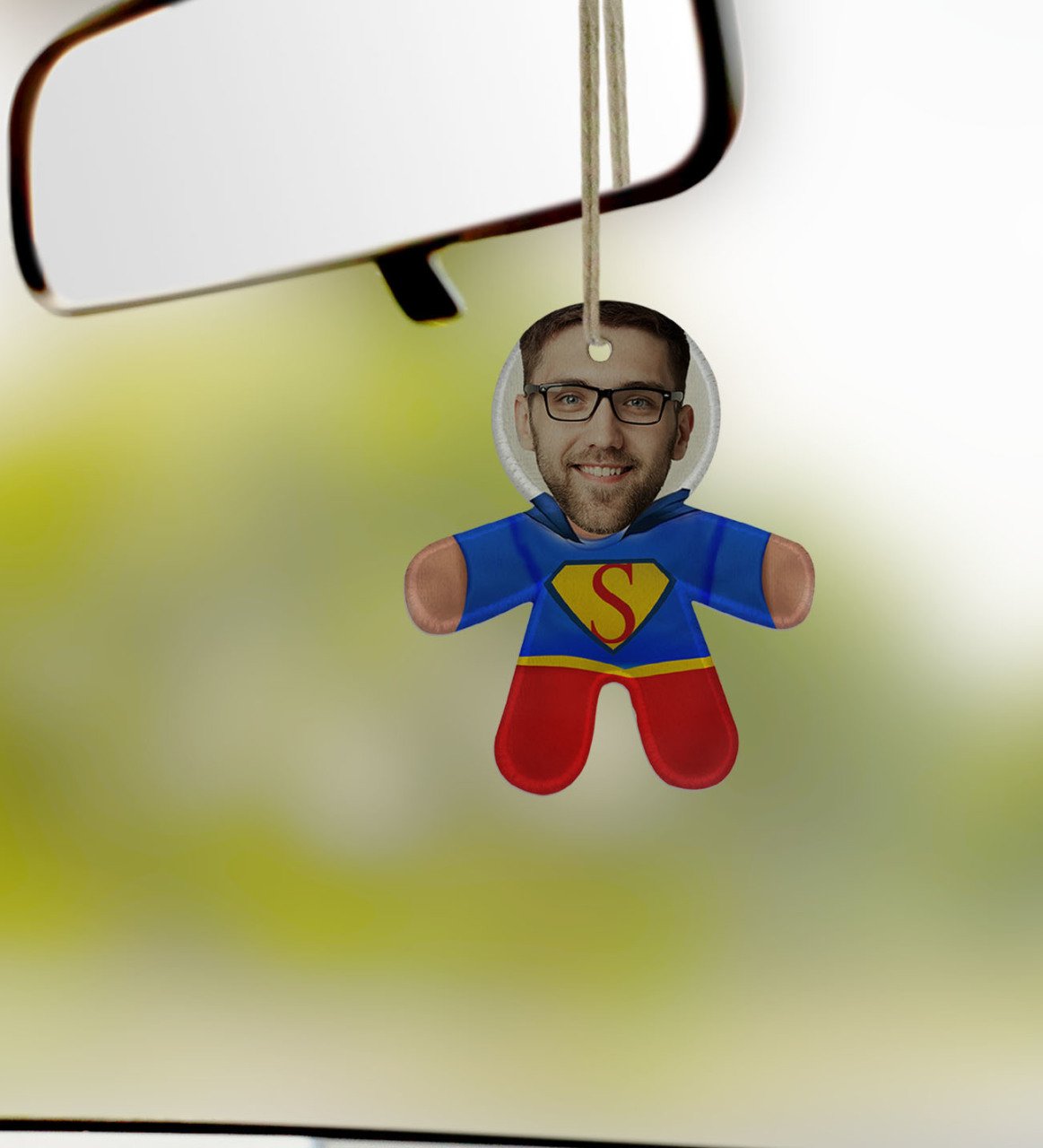 Kişiye Özel Erkek Süper Kahraman Eğlenceli Bez Bebek Dikiz Ayna Süsü-15