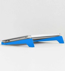 Kişiye Özel Taşınabilir Ahşap Mavi Notebook Laptop Standı