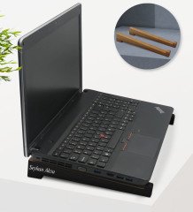 Kişiye Özel Taşınabilir Ahşap Siyah Notebook Laptop Standı