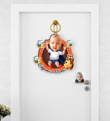 Kişiye Özel Bebek Karikatürlü Çocuk Odası Ahşap Kapı Süsü-3