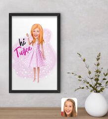 Bk Gift Kişiye Özel Barbie Karikatürlü Dekoratif Ahşap Siyah Çerçeveli Tablo-5, Barbie Filmi, Barbie Hediyelik Eşya, Arkadaşa Hediye