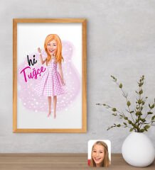 Bk Gift Kişiye Özel Barbie Karikatürlü Dekoratif Retro Ahşap Çerçeveli Tablo-5, Barbie Filmi, Barbie Hediyelik Eşya, Arkadaşa Hediye