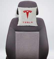 BK Gift Tesla Tasarımlı Kare Araç Koltuk Yastığı-1