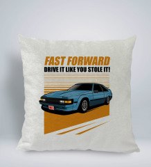 BK Gift Fast Forward Tasarımlı Kare Araç Koltuk Yastığı-1