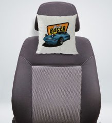 BK Gift Street Racer Tasarımlı Kare Araç Koltuk Yastığı-1