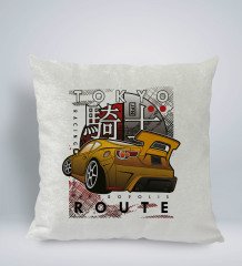 BK Gift Tokyo Route Tasarımlı Kare Araç Koltuk Yastığı-1