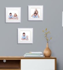 BK Gift Kişiye Özel Fotoğraflı Yapışkanlı Sök-Tak 3’lü Beyaz Kare Çerçeve 21x21cm, Ev Hediyesi, Duvar Dekoru