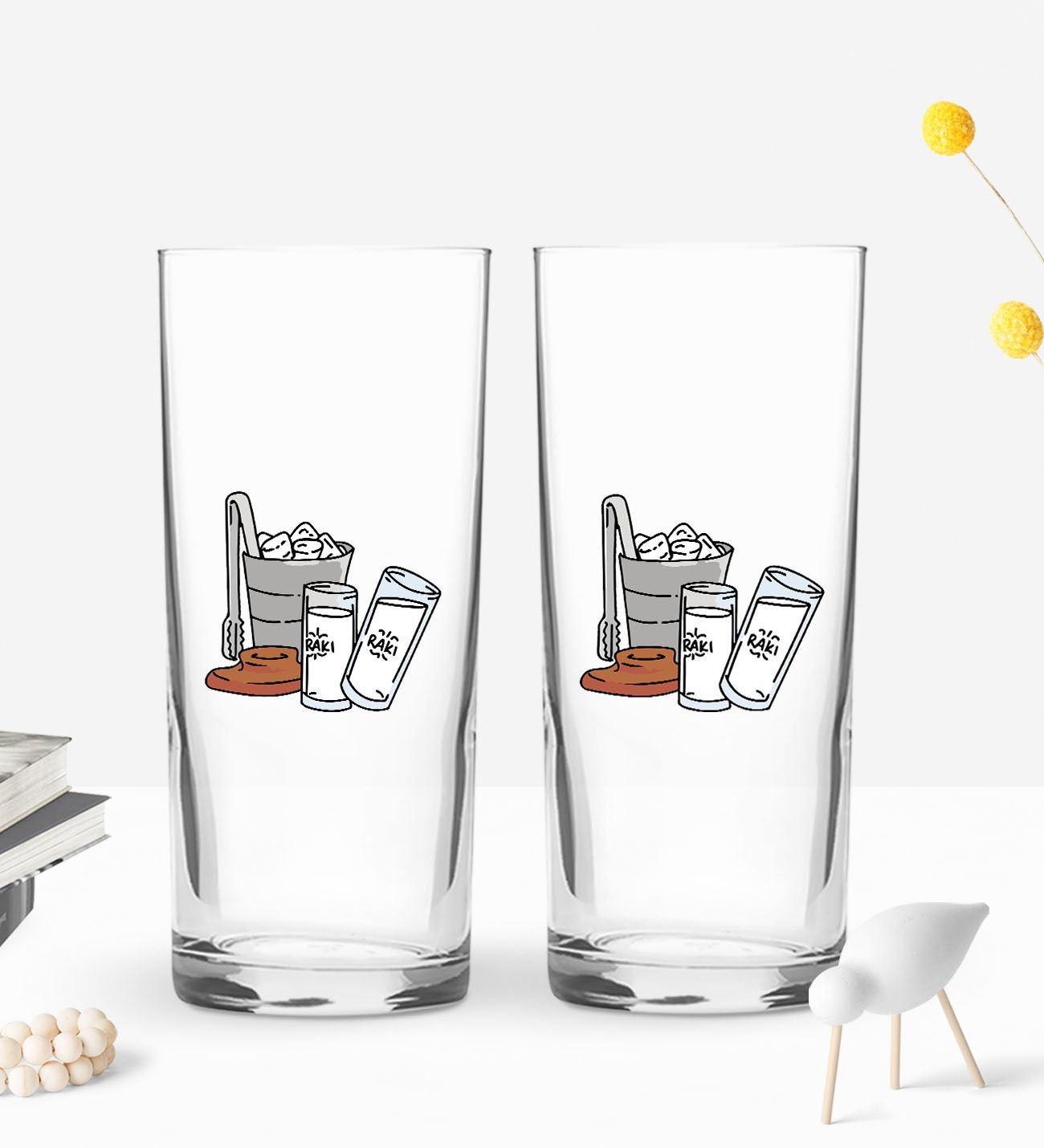 BK Gift Kişiye Özel İsimli DTF Eğlenceli Rakı Tasarımlı İkili Rakı Bardağı Seti-7, Arkadaşa Hediye, Sevgiliye Hediye