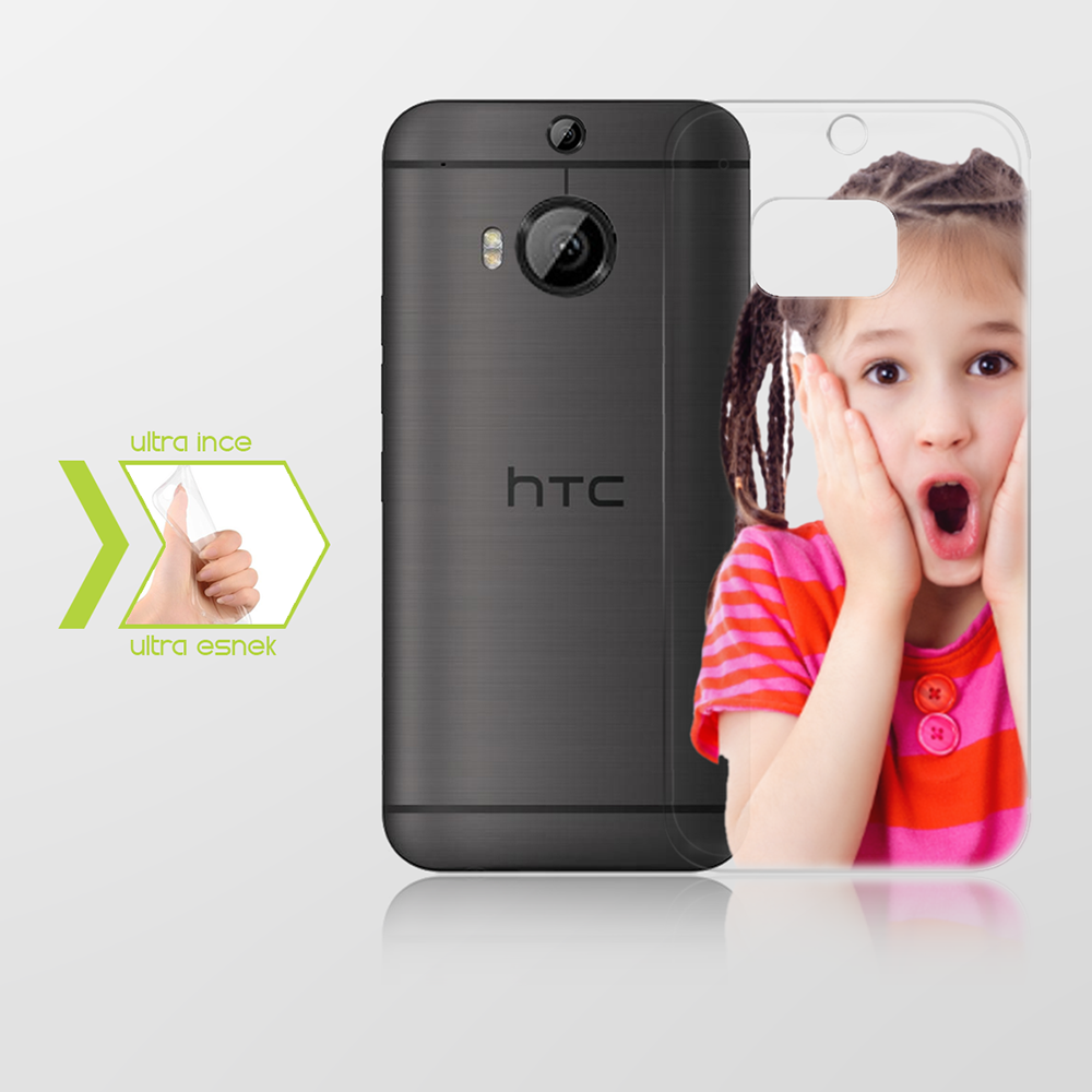 Kişiye Özel HTC One M9 Plus İnce Şeffaf Silikon Telefon Kapağı