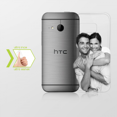 Kişiye Özel HTC One Mini 2 İnce Şeffaf Silikon Telefon Kapağı
