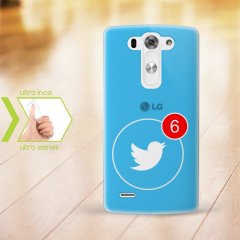 Kişiye Özel LG G3 İnce Şeffaf Silikon Telefon Kapağı (Twitter-1)