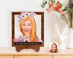 Personalized Women's Day The Most Beautiful Woman in the World with Cartoon Wooden Stand 3D Trinket-32