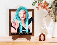Personalized Women's Day The Most Beautiful Woman in the World with Cartoon Wooden Stand 3D Trinket-39