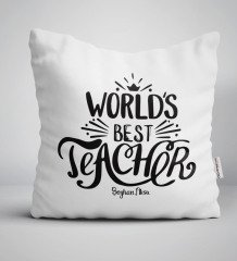 Kişiye Özel Dünyanın En İyi Öğretmeni Beyaz Yastık-30