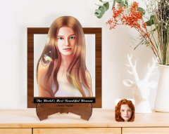 Personalized Women's Day The Most Beautiful Woman in the World with Cartoon Wooden Stand 3D Trinket-40