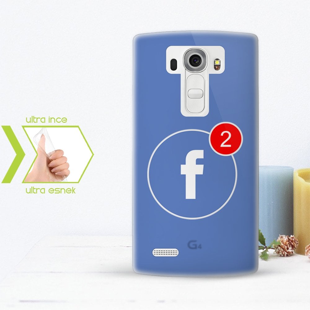 Kişiye Özel LG G4 İnce Şeffaf Silikon Telefon Kapağı (Facebook-1)