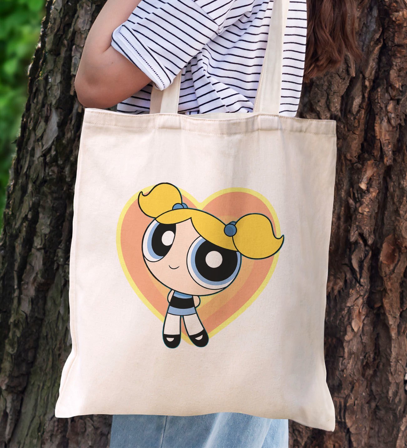 BK Gift Powerpuff Girls Buttercup Kanvas Bez Çanta, Baskılı Omuz Çantası-9, Alışveriş Çantası, Plaj Çantası