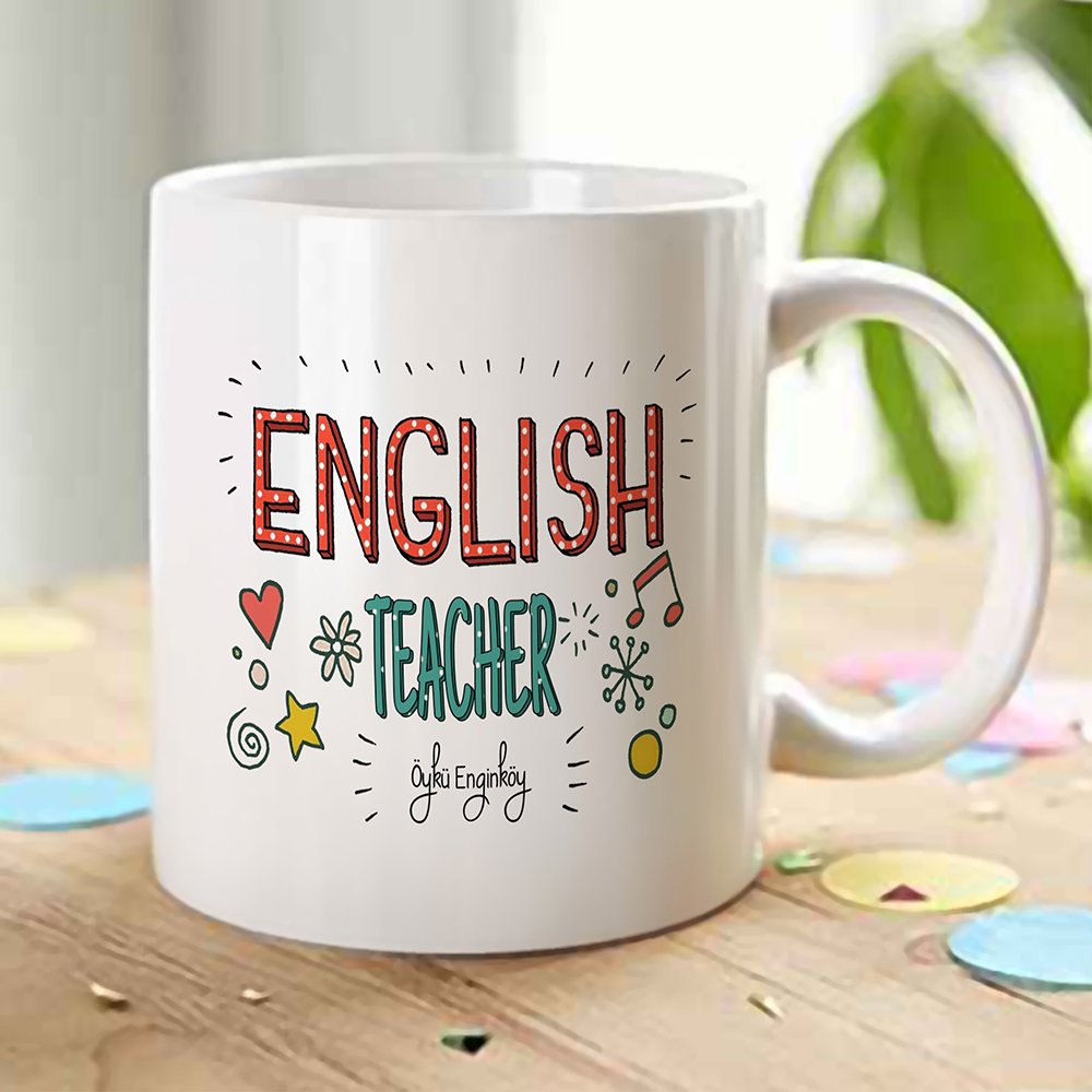 Kişiye Özel Mesleki İngilizce Öğretmeni Beyaz Kupa Bardak - 5