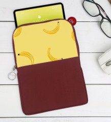 BK Gift Muz Tasarımlı Taşınabilir Koruyucu Tablet Kılıfı & Organizer Çanta - Bordo-1