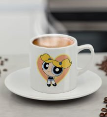 BK Gift Powerpuff Girls Buttercup Türk Kahvesi Fİncanı-9, Arkadaşa Hediye, Doğum Günü Hediyesi