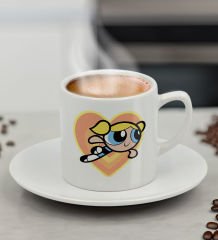 BK Gift Powerpuff Girls Buttercup Türk Kahvesi Fİncanı-10, Arkadaşa Hediye, Doğum Günü Hediyesi