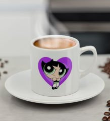 BK Gift Powerpuff Girls Buttercup Türk Kahvesi Fİncanı-13, Arkadaşa Hediye, Doğum Günü Hediyesi