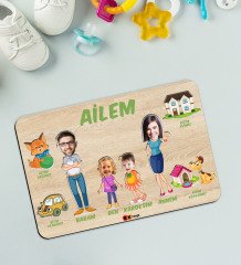 BK Toys Çocuklara Özel Ailem Konseptli(4 Kişilik) Ahşap Eğitici Yapboz Puzzle-Model 2