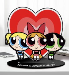 BK Gift Kişiye Özel İsimli Powerpuff Girls Buttercup Ahşap Biblo-2, Arkadaşa Hediye, Doğum Günü Hediyesi