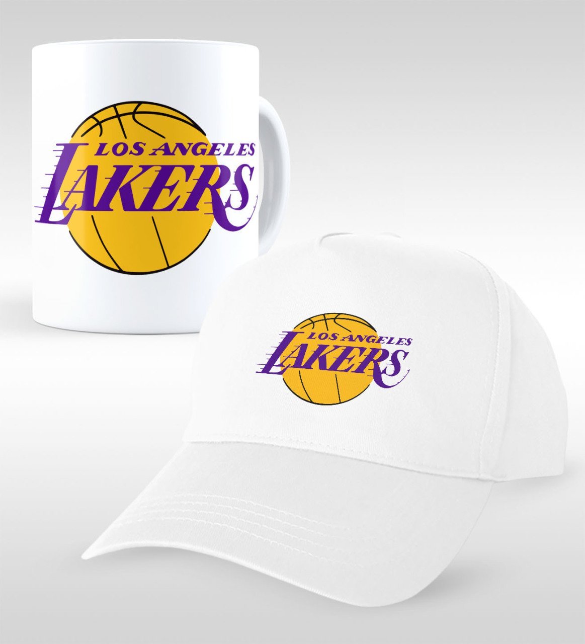 NBA Los Angeles Lakers Beyaz Kupa ve Şapka Seti