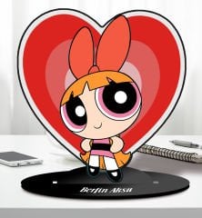 BK Gift Kişiye Özel İsimli Powerpuff Girls Buttercup Ahşap Biblo-9, Arkadaşa Hediye, Doğum Günü Hediyesi