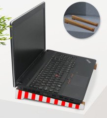 BK Gift Taşınabilir Ahşap Kırmızı Beyaz Notebook Laptop Standı