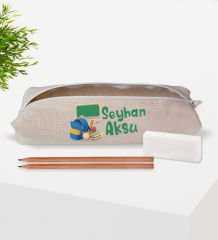 BK Gift Kişiye Özel Süper Kahraman Tasarımlı Kırmızı Okul Çantası ve Kalemlik Hediye Seti-4