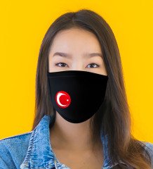 Türk Bayraklı Yıkanabilir Siyah Maske-1