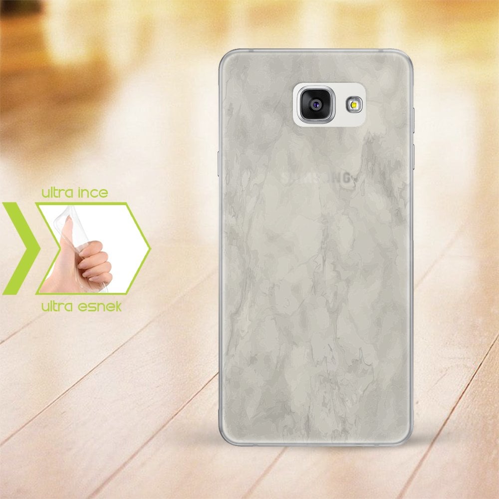 Kişiye Özel Samsung Galaxy A3 - A5 - A7 2016 İnce Şeffaf Silikon Telefon Kapağı (Mermer Temalı-4)