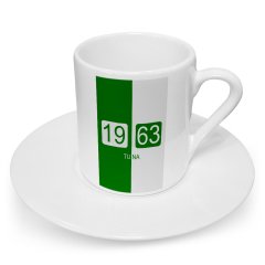 Kişiye Özel Yeşil Beyaz Tasarımlı Türk Kahvesi Fincanı - Model 2