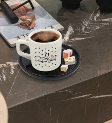 Kişiye Özel Siyah Sunum Tabaklı İsimli Türk Kahvesi Fincanı Model 4