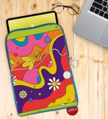 BK Gift Modern Art Tasarımlı Taşınabilir Koruyucu Tablet Kılıfı & Organizer Çanta - Mavi-2