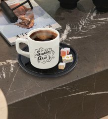 Kişiye Özel Siyah Sunum Tabaklı İsimli Türk Kahvesi Fincanı Model 6