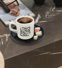 Kişiye Özel Siyah Sunum Tabaklı İsimli Türk Kahvesi Fincanı Model 10