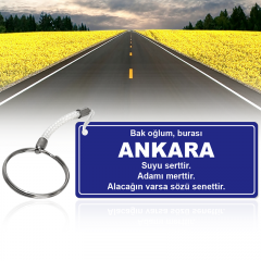 Kişiye Özel Yol Tabela Anahtarlık (Ankara)