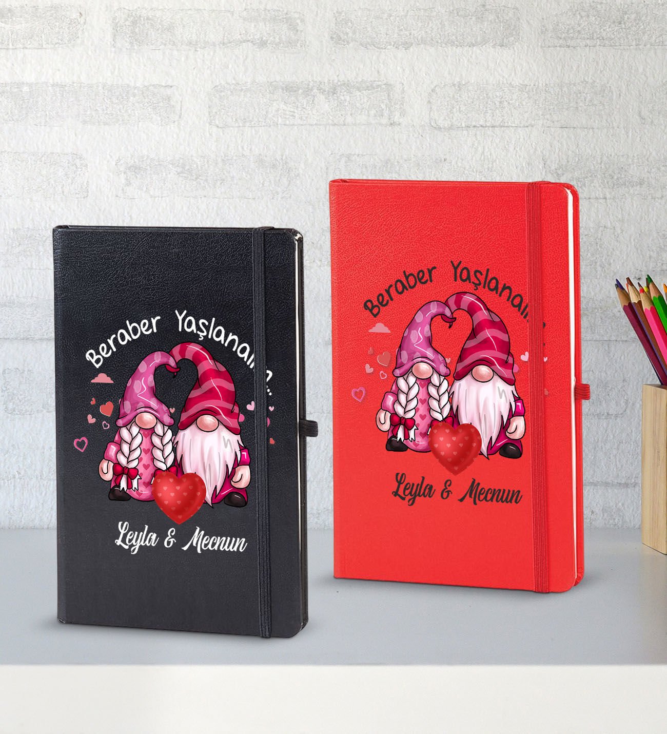 BK Gift Kişiye Özel Sevgili Temalı 2’li Defter Seti, Sevgiliye Hediye, Sevgililer Günü Hediyesi, Doğum Günü Hediyesi-13