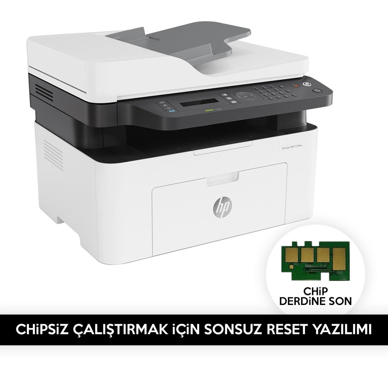 HP 137FNW Yazıcı Chipsiz Çalıştırmak için Reset Yazılımı