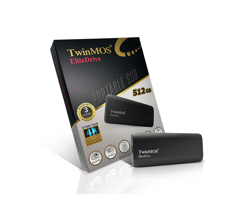 TwinMOS 512GB Taşınabilir External SSD USB 3.2/Type-C (Dark Grey)