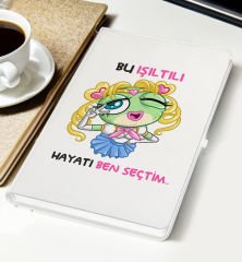 BK Gift Bu Işıltılı Hayatı Ben Seçtim Tasarımlı Beyaz Defter, Arkadaşa Hediye, Doğum Günü Hediyesi