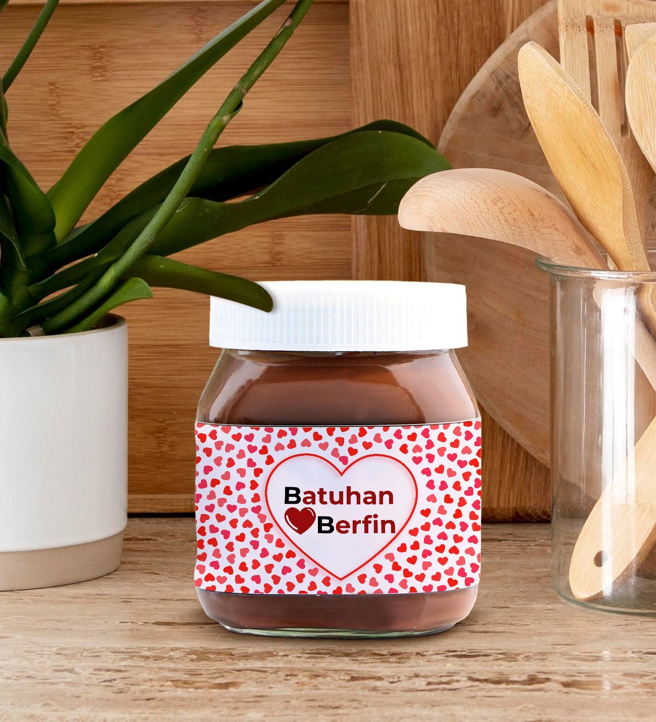 BK Gift Sevgiliye Özel İsimli Nutella 400gr., Sevgiliye Hediye, Sevgililer Günü Hediye, Doğum Günü Hediyesi-5