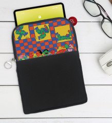 BK Gift Modern Soyut Tasarımlı Taşınabilir Koruyucu Tablet Kılıfı & Organizer Çanta - Siyah-5