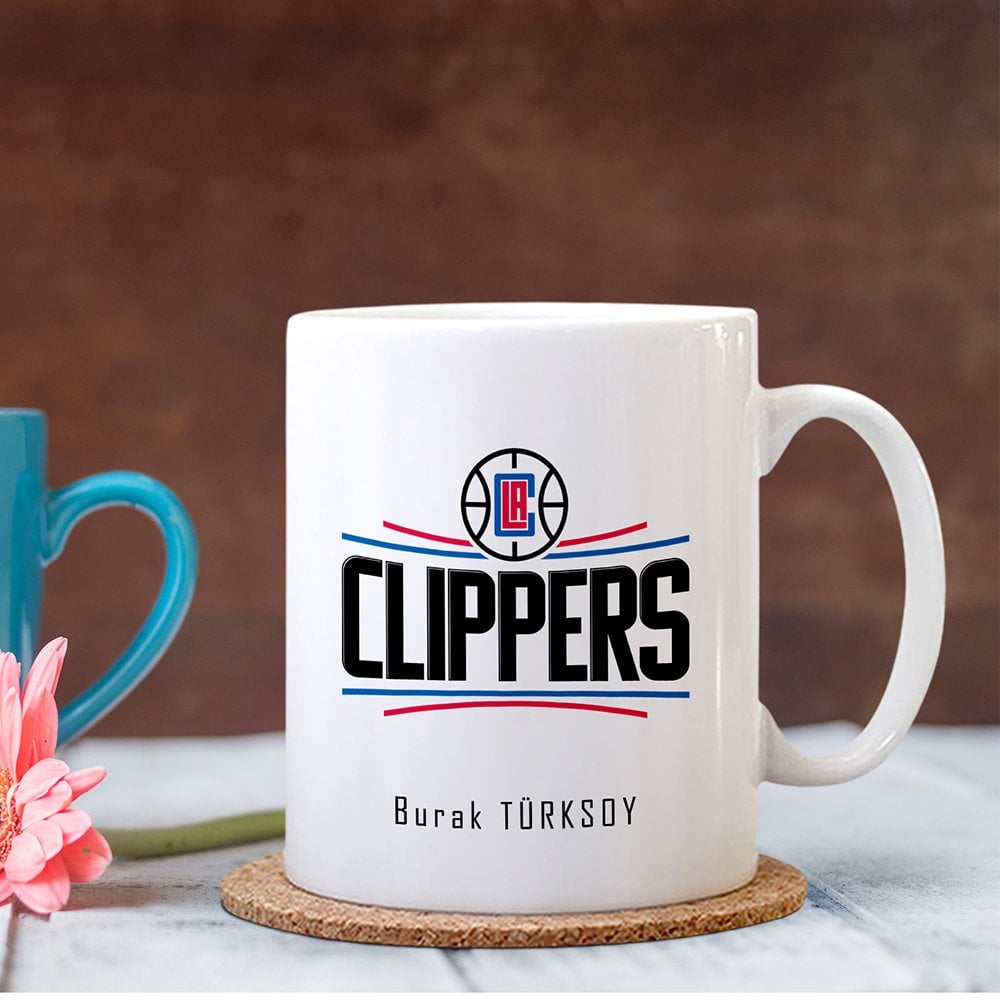 Kişiye Özel NBA Los Angeles Clippers Beyaz Kupa Bardak