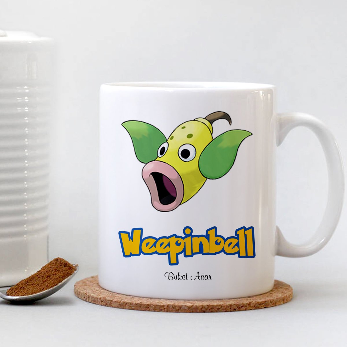 Kişiye Özel Pokemon Weepinbell Beyaz Kupa Bardak