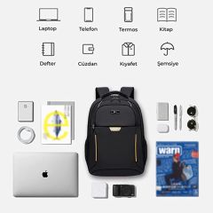 Lenovo Lecoo BG03 17 inç Laptop Bölmeli Sıvıya ve Darbeye Karşı Dayanıklı Erkekler, Kadınlar ve Gençler için Günlük Kullanıma Uygun Seyahat, MacBook Dizüstü iPad Çok Fonksiyonlu Sırt Çantası